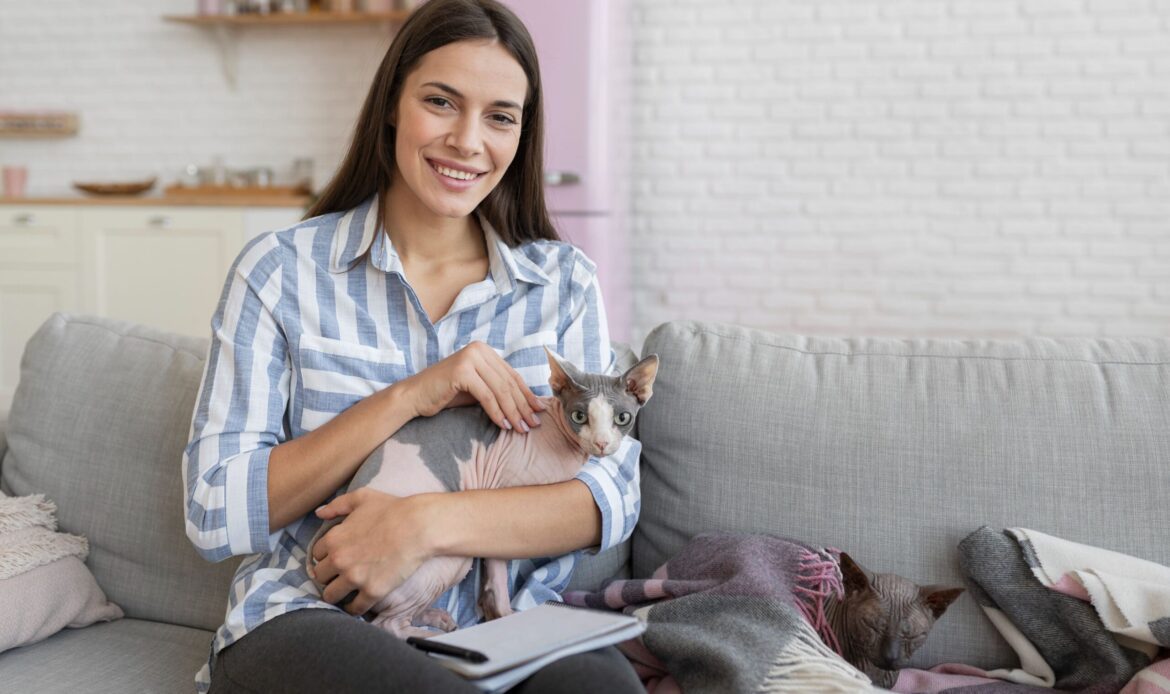 Professional pet sitter in Boca Raton caring for a dog at home